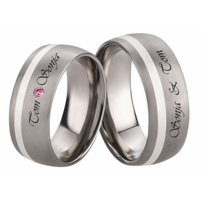 Vielsesringe Titanium Lasergravering 964-2