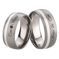 Vielsesringe Titanium Lasergravering 964-1