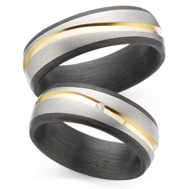 Vielsesringe Titanium og Carbon 4526