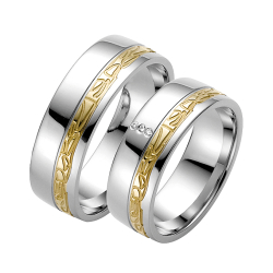 Vielsesringe Rustfri St�l m. diamant 60039