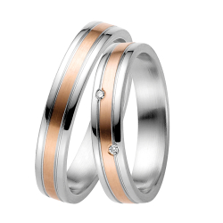 Vielsesringe Rustfri St�l m. diamant 60029