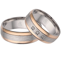 Vielsesringe Rustfri St�l m. diamant 60070