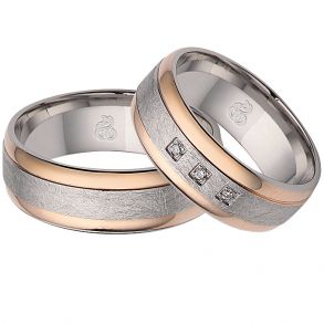 Vielsesringe Rustfri Stl m. diamant